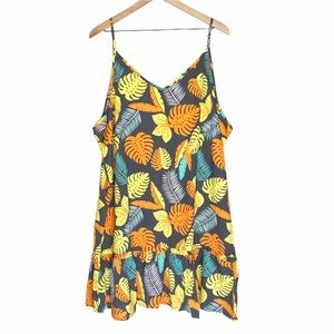 SHEIN plus size tropical print black dress size 3X